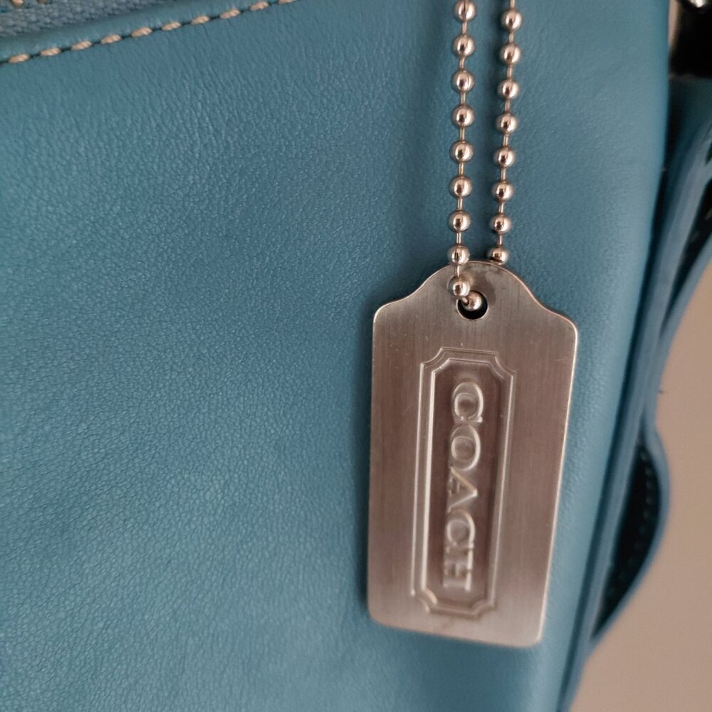 Vintage Coach 9326 Soho Blue Leather Hobo Bag - Picture 2 of 7